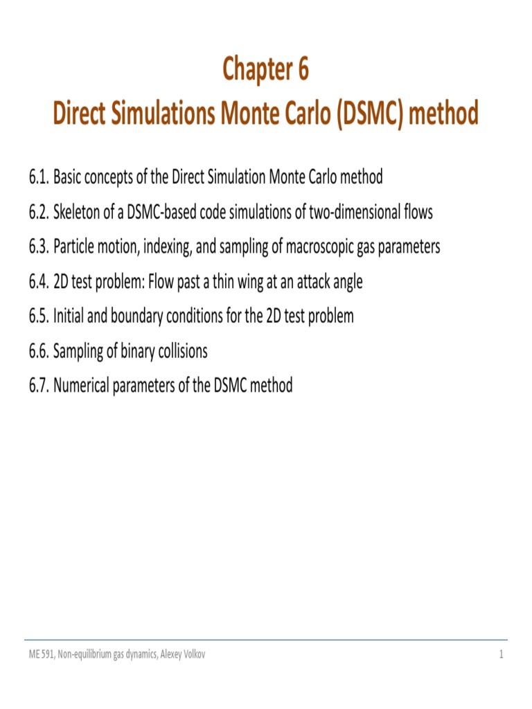 DSMC Method in Gas Dynamics | PDF | Gases | Monte Carlo Method