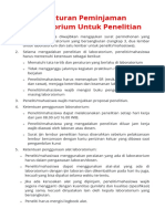 Peraturan Peminjaman Laboratorium Untuk Penelitian