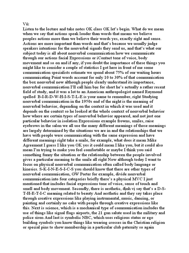 Understanding Nonverbal Communication | PDF | Nonverbal Communication ...