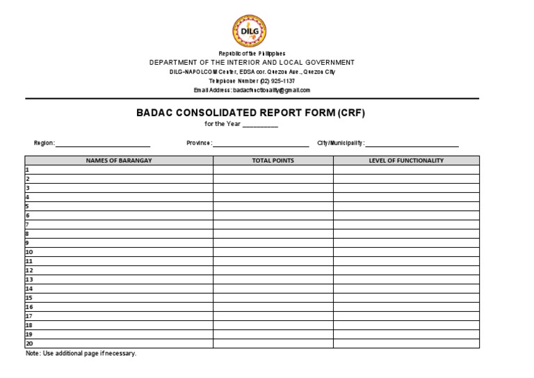 BADAC Activity Design Report Form | PDF