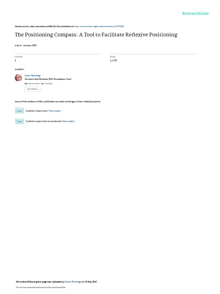The Positioning Compass: A Tool To Facilitate Re Exive Positioning | PDF