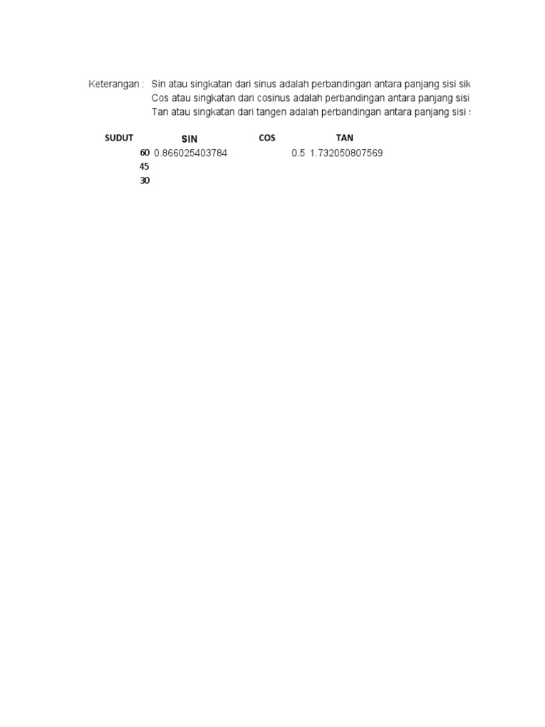 Menghitung Sin-Cos-Tan | PDF