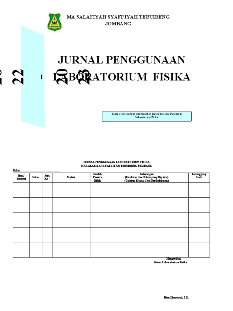 Jurnal Penggunaan Laboratorium Fisika | PDF