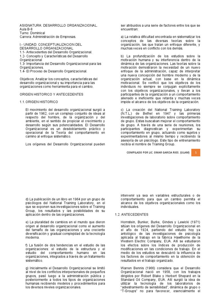 Conceptos Clave del Desarrollo Organizacional | PDF | Business ...