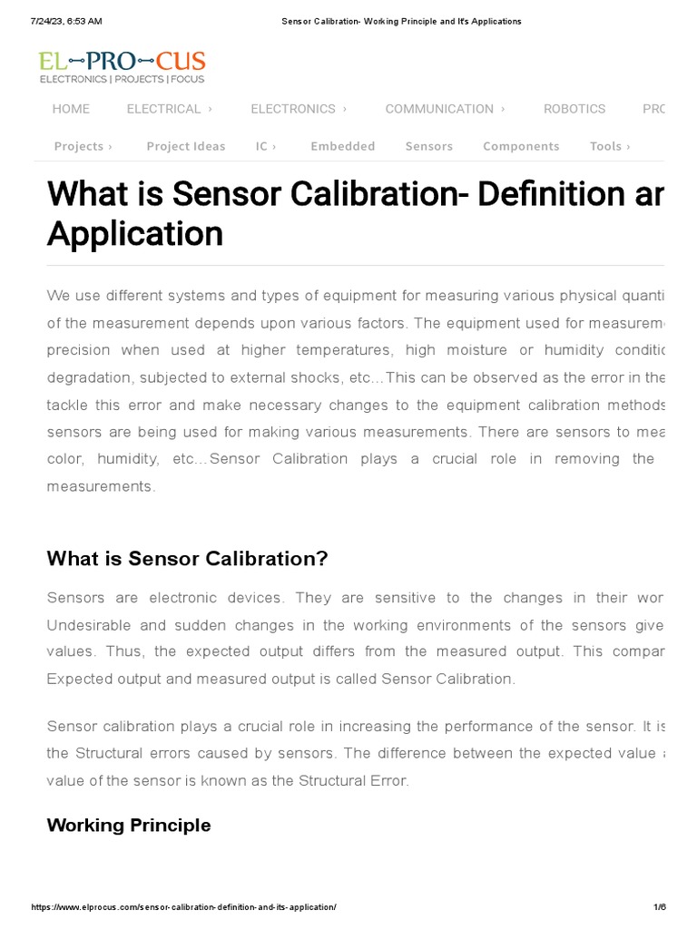 Sensor Calibration: Methods and Importance | PDF | Sensor | Calibration