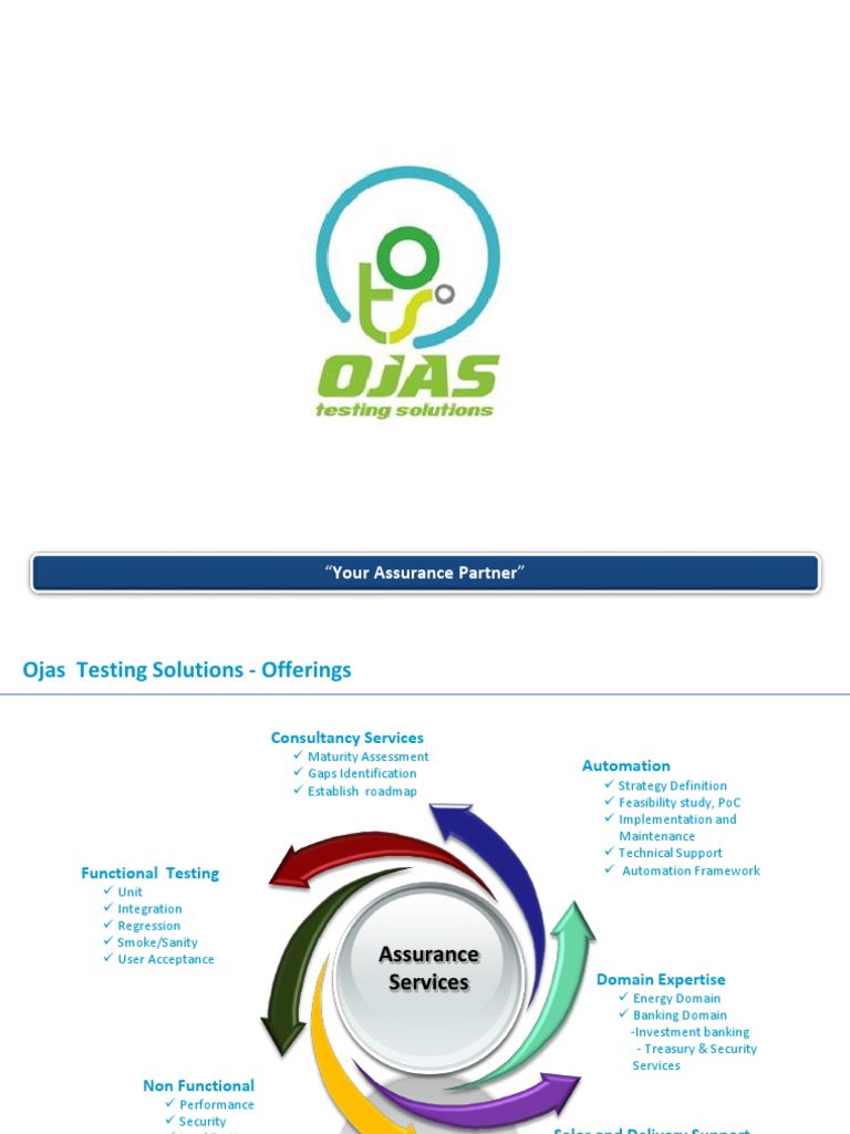 Ojas Testing Solutions Automation Offering V 0.8 PDF Software