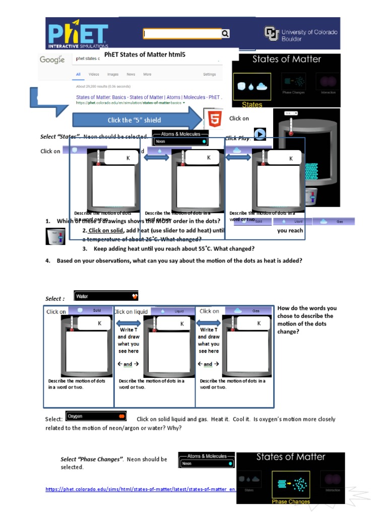 Phet states of matter in html5 pdf teaching methods materials
