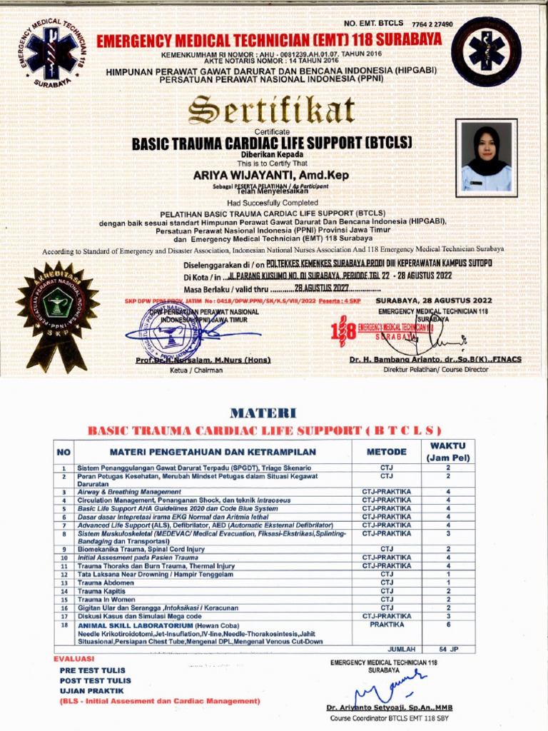 Sertifikat BTCLS PDF