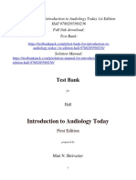 Introduction To Audiology Today 1st Edition Hall Test Bank