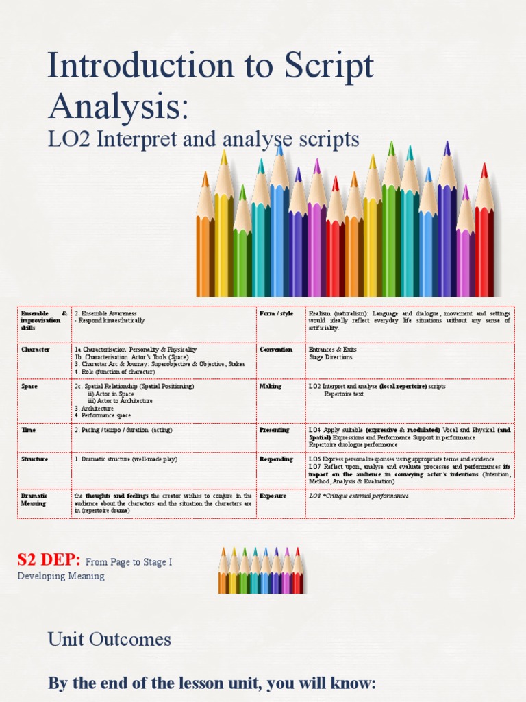 Introduction To Script Analysis (S2DEP) PDF