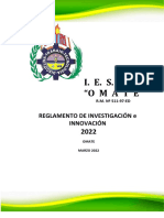 Reglamento Investigacion e Innovacion IESTPO 2022