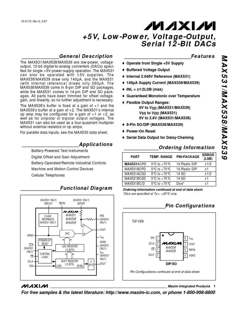 Max531 Max539 | PDF
