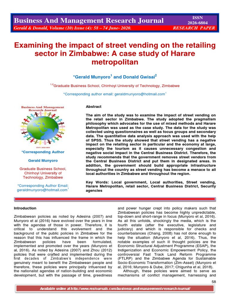 Examining The Impact of Street Vending o | PDF | Cost Of Living | Retail