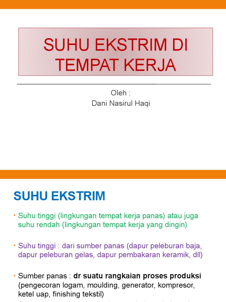 Suhu Ekstrim Di Tempat Kerja | PDF