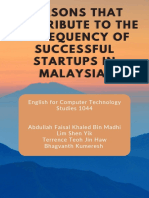 Reasons That Contribute To The Infrequency of Successful Start-Ups in Malaysia.
