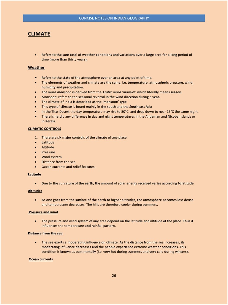 Sample Pages - Concise Notes On Indian Geography | PDF