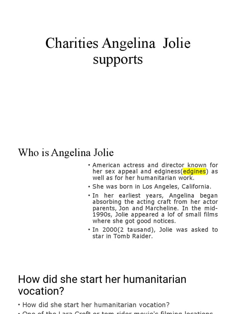 Charities Angelina Jolie Supports | PDF | Angelina Jolie