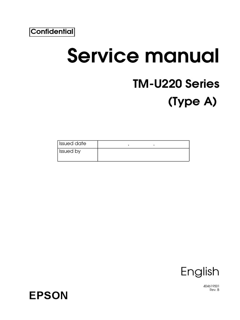 Epson TM-U220 Service Manual (Rev.b) | PDF | Printer (Computing ...