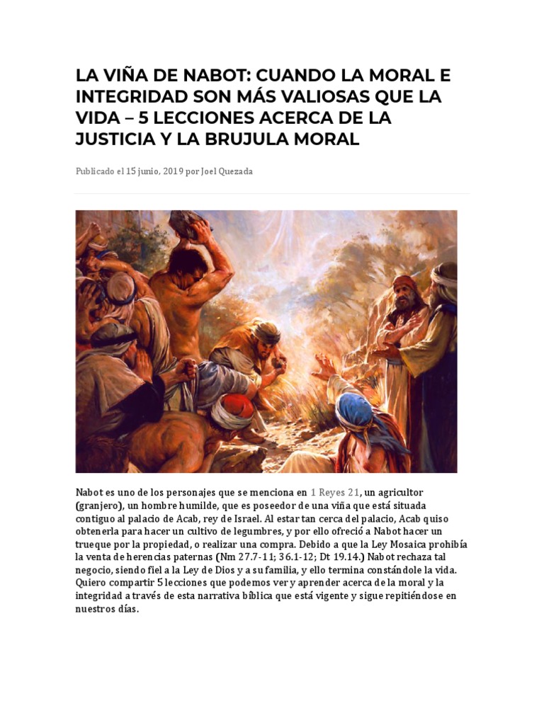 Lecciones de la Viña de Nabot | PDF | Libros de reyes | Moralidad
