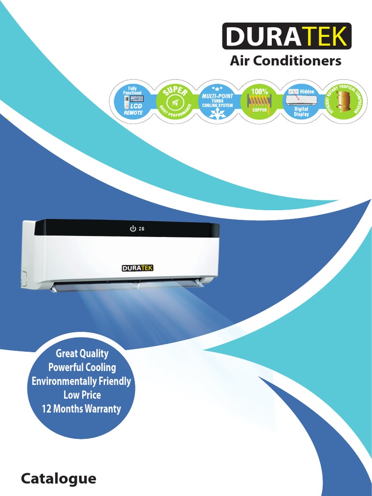 Duratek Catelog R410 | PDF | Air Conditioning | Equipment
