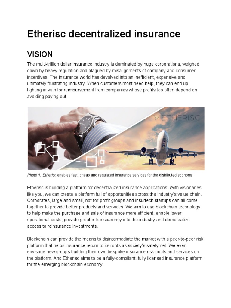 What Is Etherisc 1 0 En Pdf Cryptocurrency Insurance