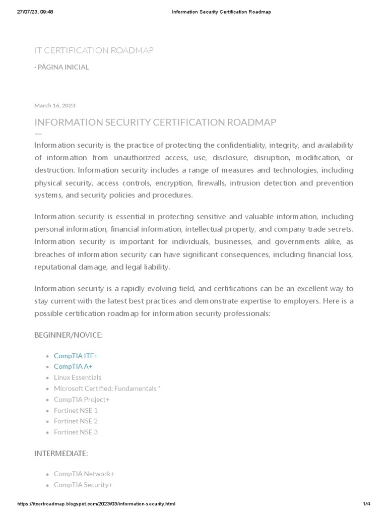 2023 Cyber Security Certification Guide | PDF | Information Security ...