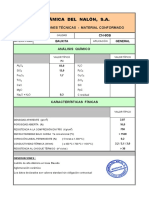 Cerámica Del Nalón, S.A.: Especificaciones Técnicas - Material Conformado CN-80B