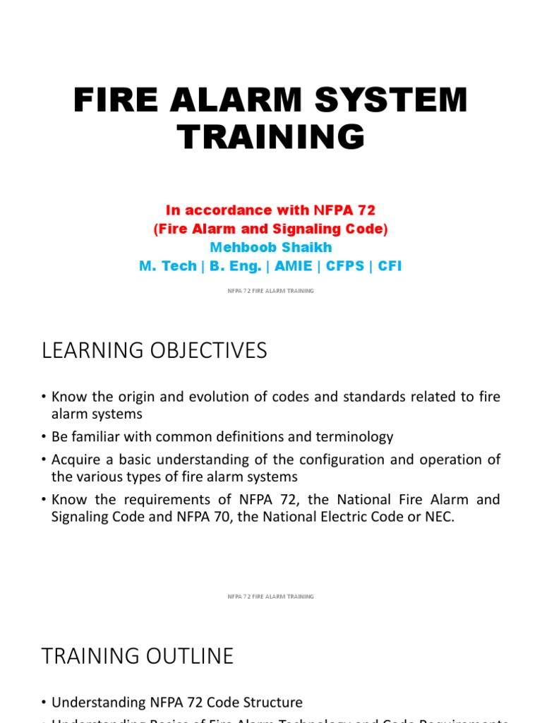 NFPA 72 Fire Alarm System Training | PDF | Fire Sprinkler System ...