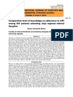 Comparative Level of Knowledge On Adherence To ARTamong HIV Patients Attending Jinja Regional Referral Hospital.