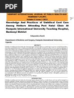 Knowledge and Practices of Umbilical Cord Care Among Mothers Attending Post Natal Clinic at Kampala International University Teaching Hospital, Bushenyi District