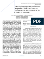 Business Process Re-Engineering (BPR) and Human Resource Management (HRM) As A Route To Organisational Performance in The Aftermath of The COVID-19 Pandemic