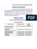 Help Desk For JoSAA-2023 at NIT Jalandhar 44710