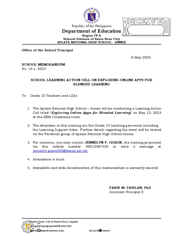 Memo For LAC Updated | PDF