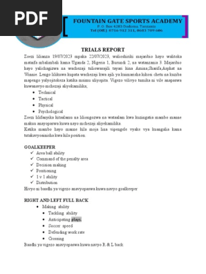 Scouting Report