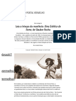 Leia A Íntegra Do Manifesto Uma Estética Da Fome, de Glauber Rocha - Vermelho