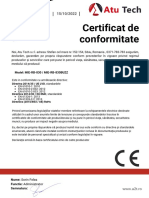 Certificat Cu Declaratie de Conformitate Pentru Multimetru Rebel Tools MIE-RB-830