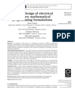 Optimal Design of Electrical Machines: Mathematical Programming Formulations