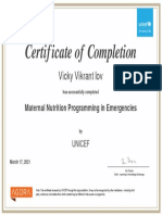 Maternal Nutrition - Certificate of Completion