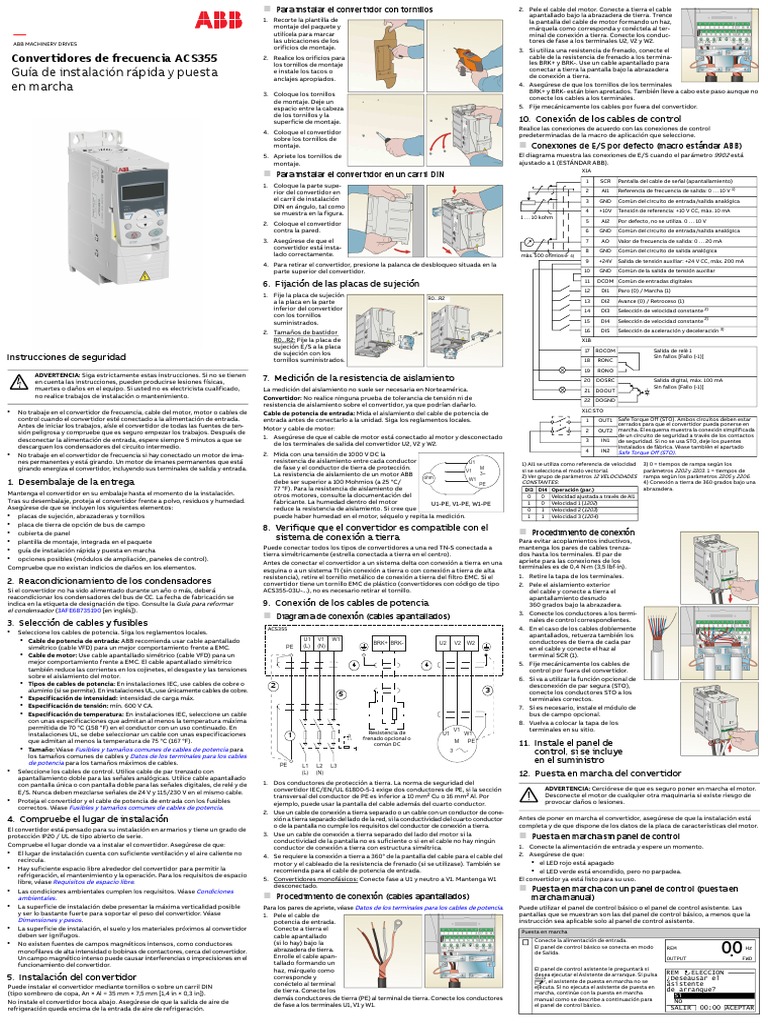 Es Acs355 Qisg C A3 | PDF | Tornillo | Resistencia Eléctrica y Conductancia
