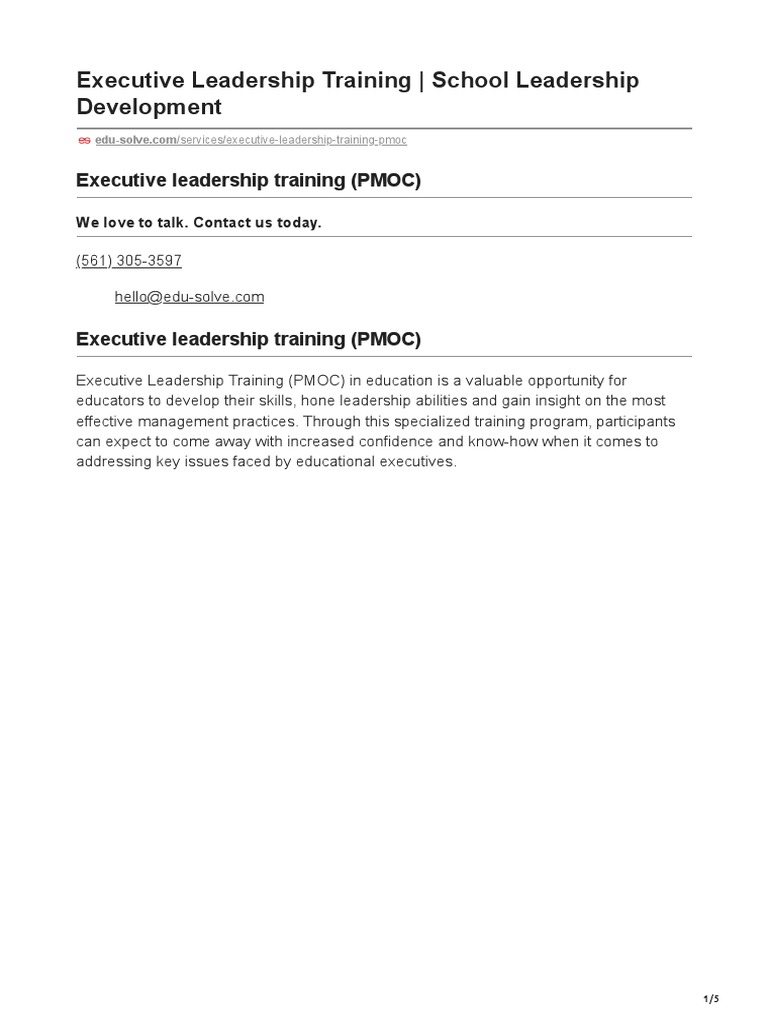 Executive Leadership Training | PDF | Leadership | Intelligence