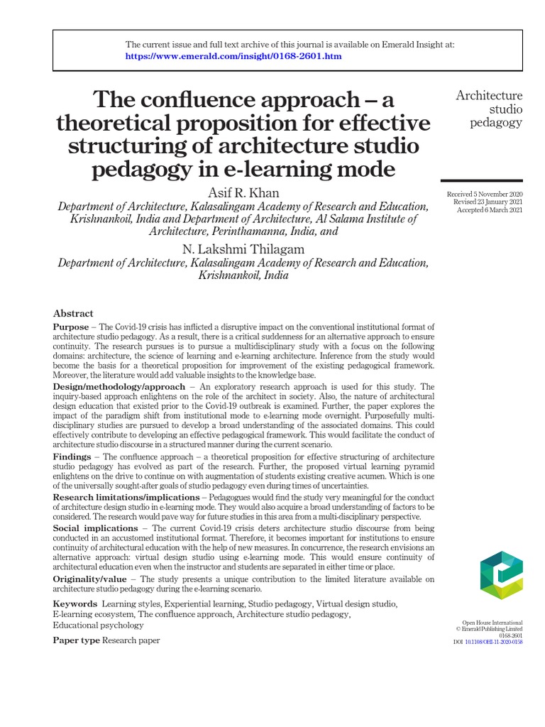 The Confluence Approach - A Theoretical Proposition For Effective ...