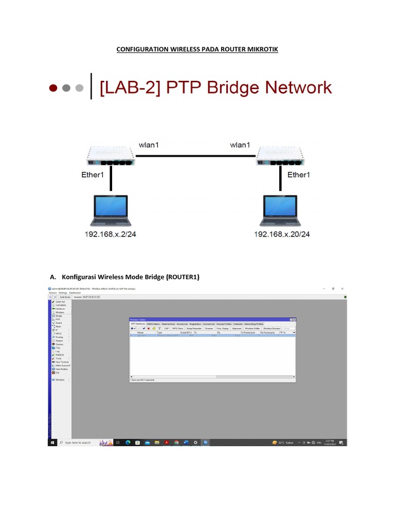Konfigurasi Wireless Bridge Mikrotik | PDF | Bisnis | Komputer