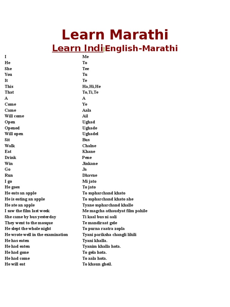 assigned meaning for marathi