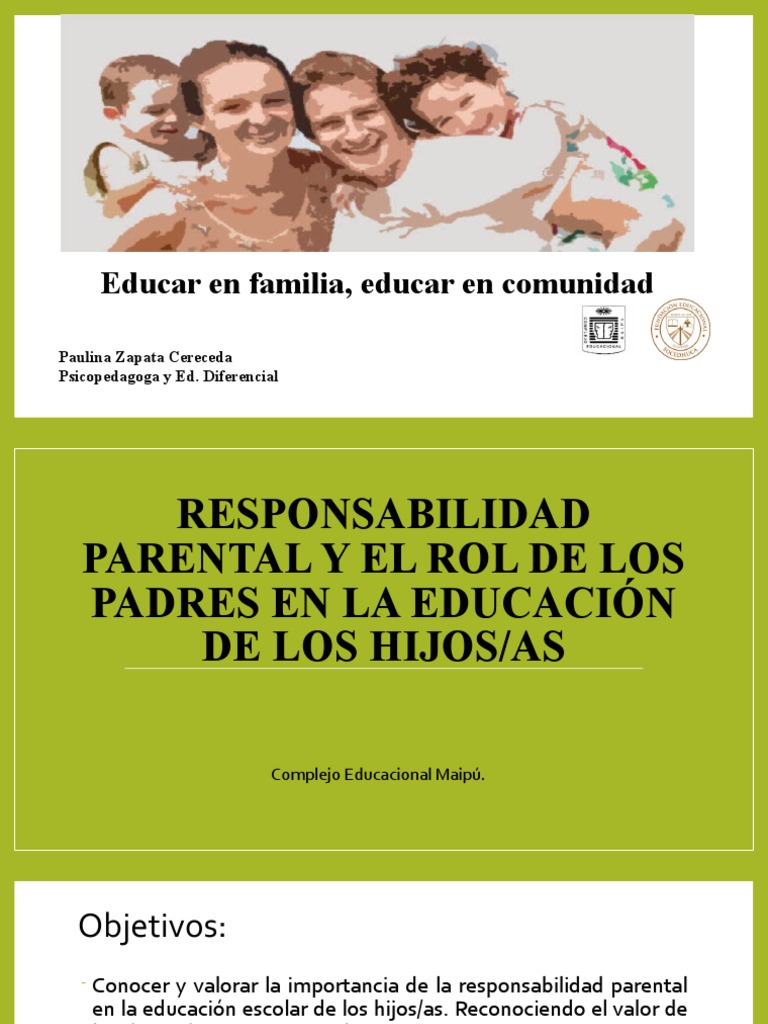 CHARLA RESPONSABILIDAD PARENTAL Y EL ROL DE LOS PADRES 4tos 2019 | PDF ...