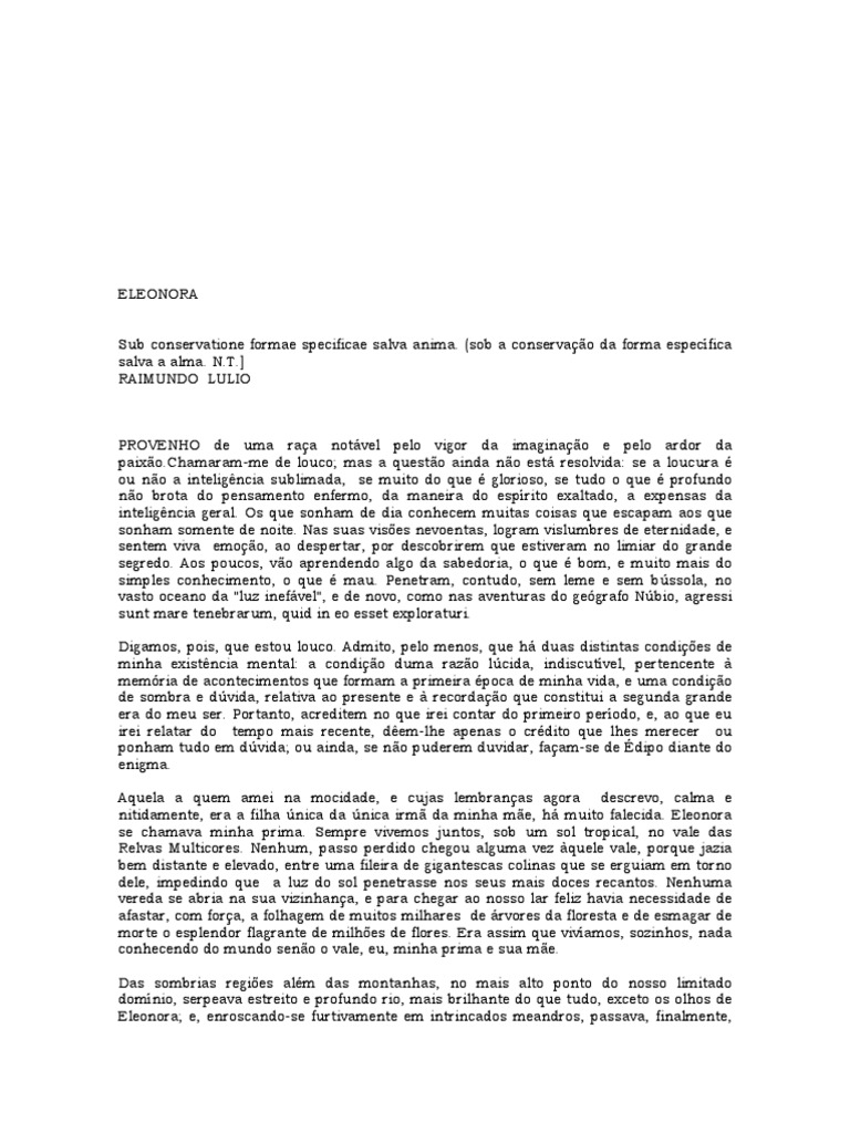 11 Eleonora Autor Edgar Allan Poe | PDF | Amor