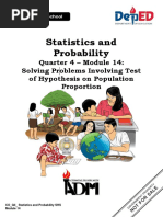 Statistics and Probability - q4 - Mod14 - Solving Problems Involving Test of Hypothesis On Population Proportion - V2