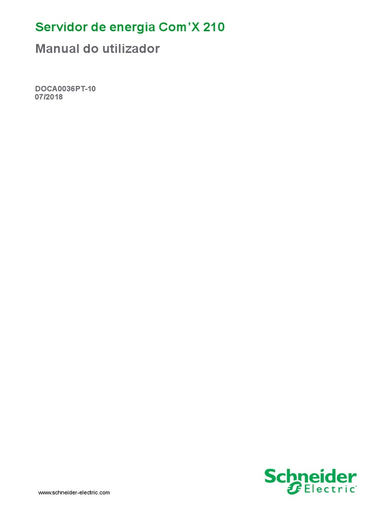 Servidor de Energia Com X 210 Manual Do Utilizador DOCA0036PT10 07