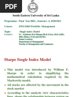 Single Index Model