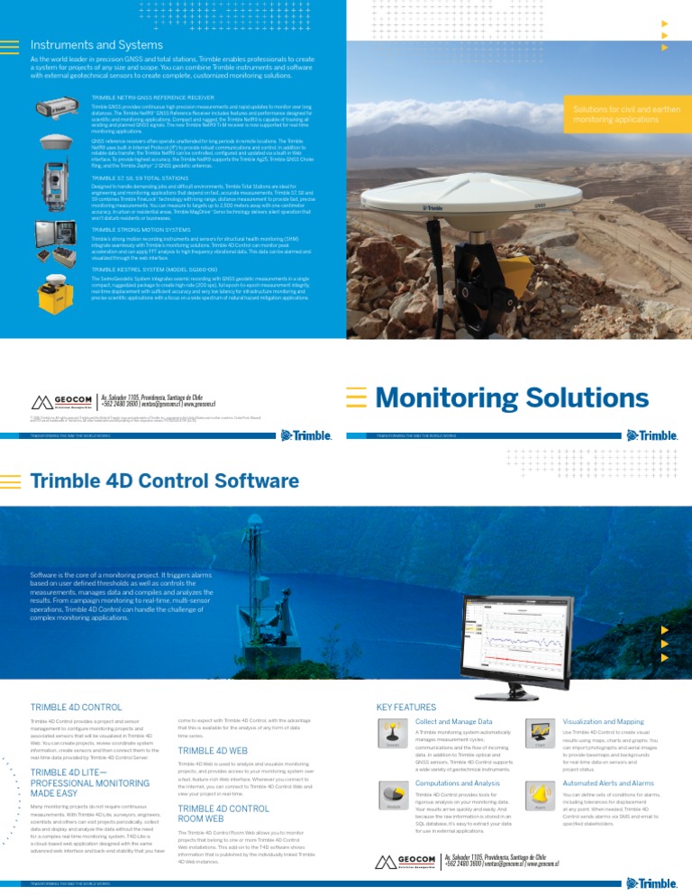 GEOCOM Trimble 4D Control Software Geoespacial-Datasheet-01 | PDF ...