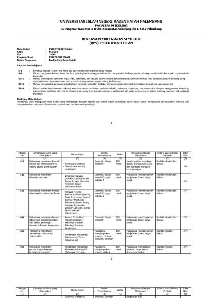 Contoh Rps 2022 | PDF
